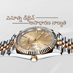 Close-up of a gold and silver Rolex-style wristwatch with a detailed face and band.
