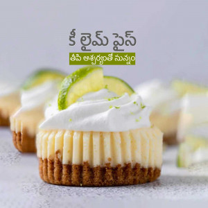 Close-up of individual key lime pie bites with whipped cream and lime garnish