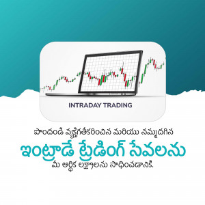 Image depicting intraday trading with a laptop and stock chart.