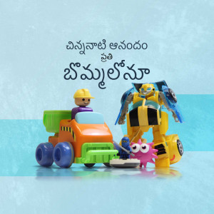 A colorful image featuring a Bumblebee Transformer toy with a Block Buddies toy truck and character.