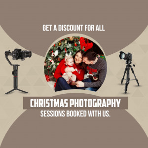 Family Christmas photography promotion with discount offer