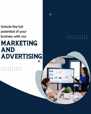 Marketing and advertising concept with team working on a presentation