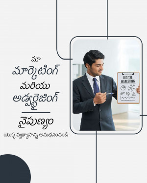 Man presenting a digital marketing strategy board
