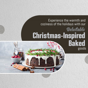 A beautifully decorated Christmas fruitcake with festive decorations.