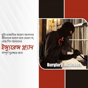 Image depicting a burglar attempting to break into a home, promoting burglary insurance.