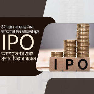 Image depicting stacks of coins and blocks with 'IPO' written on them, promoting an IPO investment opportunity.