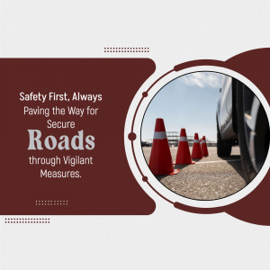 Image depicting road construction with traffic cones and a vehicle, promoting road safety.