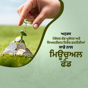 Hand planting a seedling growing out of a stack of coins