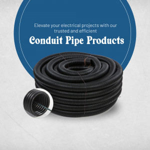 Black corrugated conduit pipe for electrical wiring