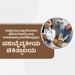Veterinarian examining a dog with a colleague in a clinic.