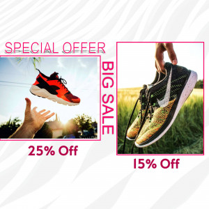 Image of sneakers on sale with discount offers