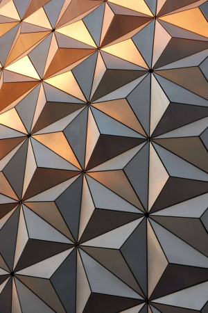 Close-up of a geometric patterned building facade