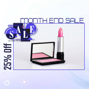 Cosmetic products on sale - lipstick and blush