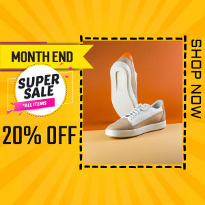 Advertisement for a month-end shoe sale with 20% off
