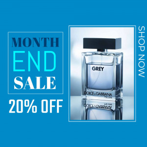 Dolce & Gabbana The One Grey perfume advertisement with 20% off