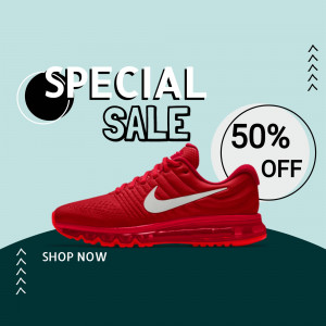 Red Nike Air Max sneakers on sale with 50% off