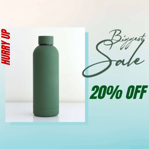 Green water bottle with sale promotion