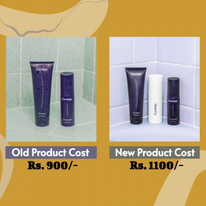 Side-by-side comparison of old and new CeraVe product packaging and pricing.