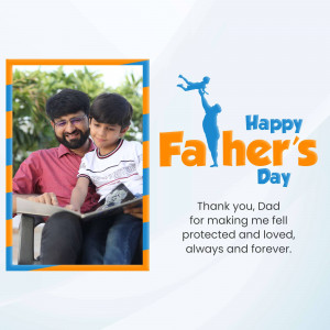 A heartwarming image of a father and son reading together, with a 'Happy Father's Day' message.