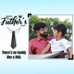A heartwarming image of a father and son celebrating Father's Day.