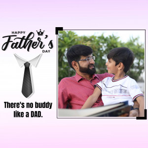 A heartwarming image of a father and son celebrating Father's Day.