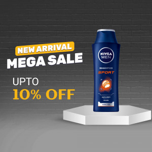 Nivea Men Sport Shampoo on a pedestal with a sale promotion