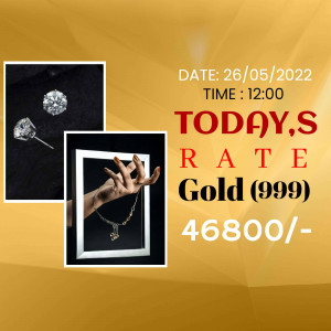 Image displaying today's gold rate with jewelry visuals.