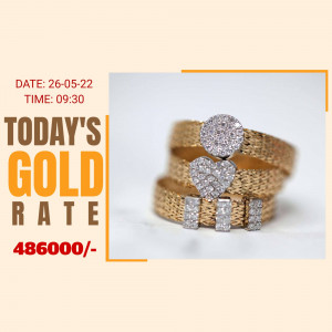 Image displaying today's gold rate with gold jewelry