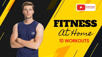 Man in workout clothes promoting fitness at home workouts