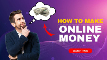 Man thinking about money with text 'How to Make Online Money'