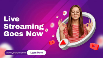 Woman meditating with live streaming graphics