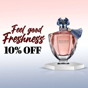 Shalimar perfume bottle with promotional offer