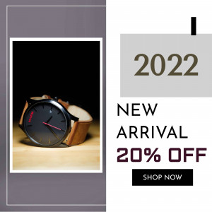 Stylish wristwatch with a 20% off promotion for 2022