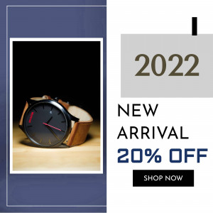 Stylish wristwatch with a 20% off promotion for 2022