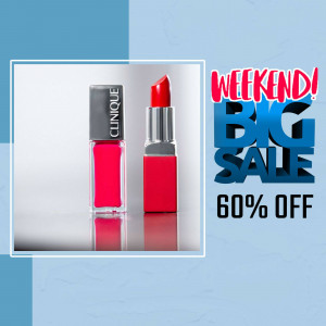 Clinique lipstick and nail polish with sale promotion