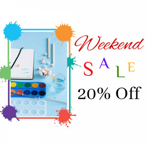 Art supplies with a weekend sale promotion