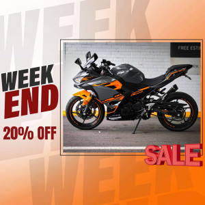 Kawasaki Ninja motorcycle on sale with a 20% discount