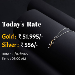 Image displaying today's gold and silver rates with jewelry