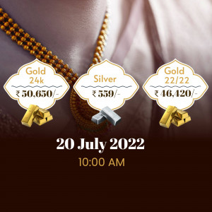 Image showing current gold and silver prices with 24k gold, silver, and 22k gold rates.