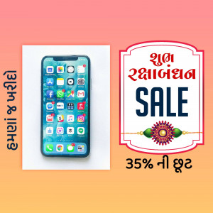 Smartphone with Raksha Bandhan sale banner