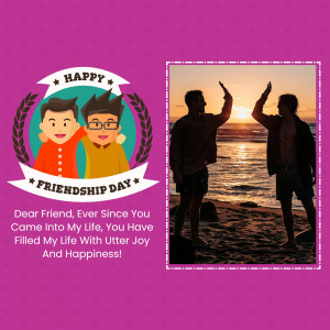 Friendship Day greeting with illustration and silhouette of friends
