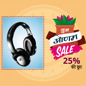 Sennheiser headphones on sale with festive decorations