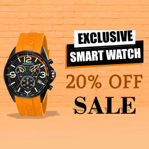 Orange Smart Watch on Sale - 20% Off