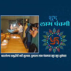 People celebrating Laxmi Panchami with traditional rituals and decorations.