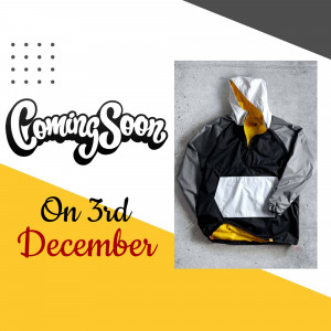 Image of a hoodie with 'Coming Soon' text and launch date