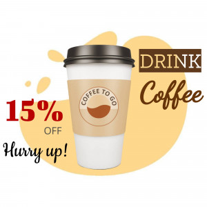 Coffee Promotion - 15% Off Marketing Image For X
