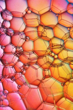 Close-up abstract image of colorful soap bubbles