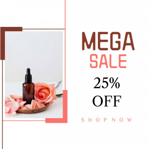 Image advertising a 25% off sale on skincare products.