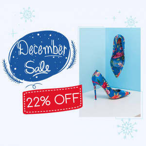 Blue floral high heels on sale for December
