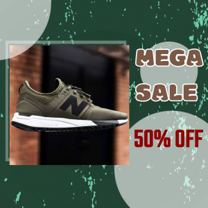 Olive green New Balance 247 sneakers on sale